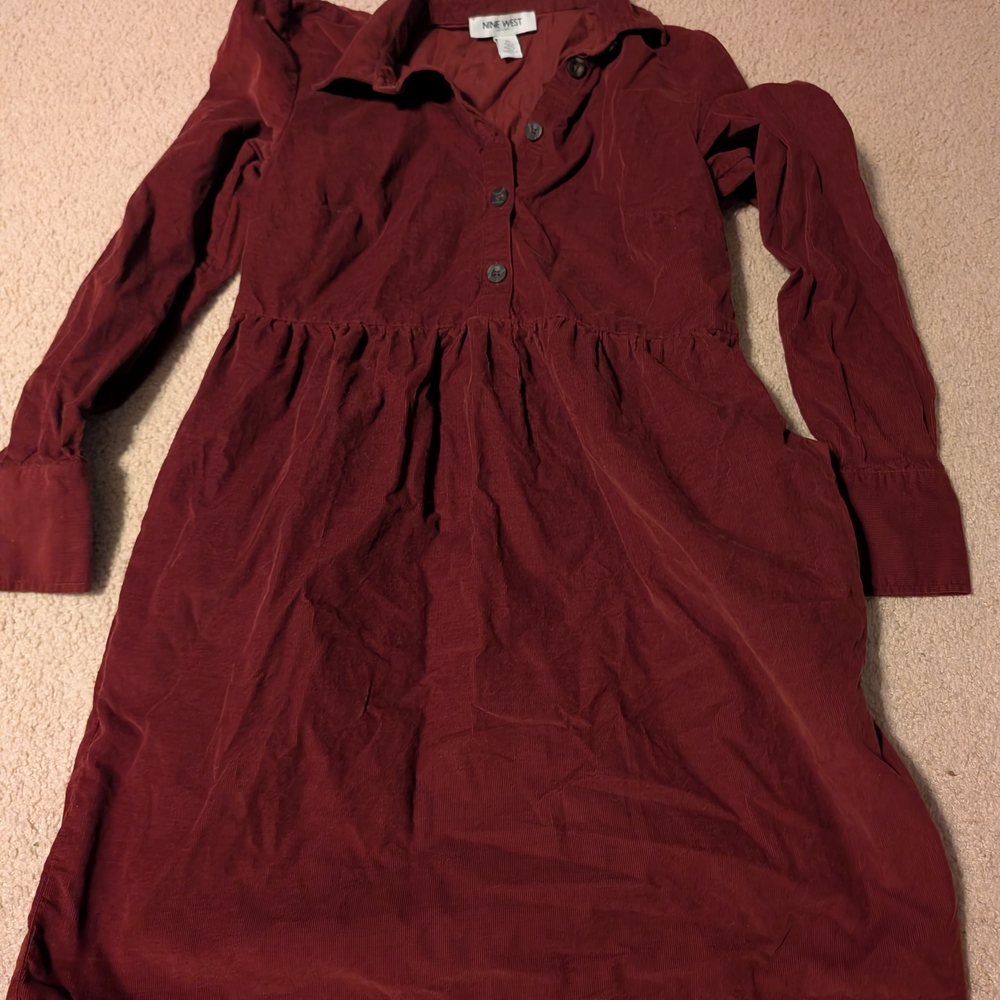 Nine West Burgundy Button-Up Shirt